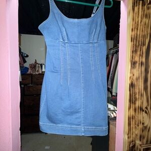 Blue Denim Sleeveless Dress